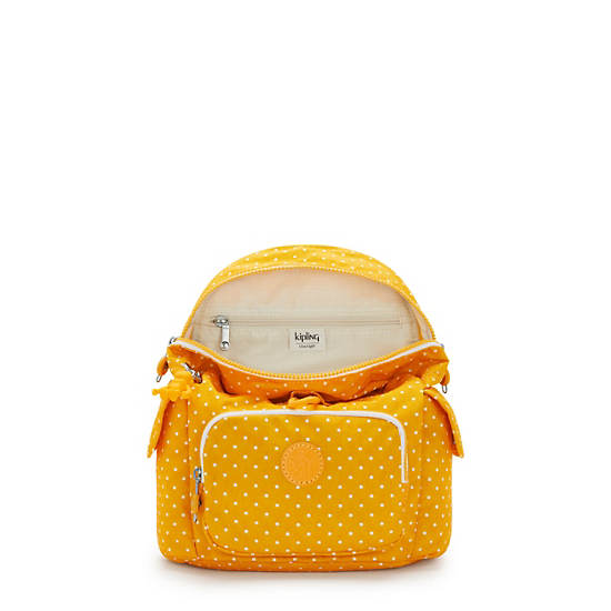 Sacs À Dos Kipling City Pack Mini Printed Jaune | FR 1720ZU
